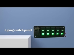 لوحة التبديل DC 12V 7 Gang Rocker مع 4.8 Amp مزدوج شاحن USB LED