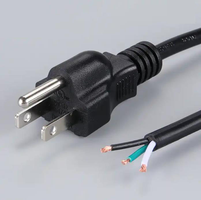 300V اليابان AC أسلاك الكهرباء ثلاثة التوصيل 3 النوى تمديد كابل الطاقة 18 Awg