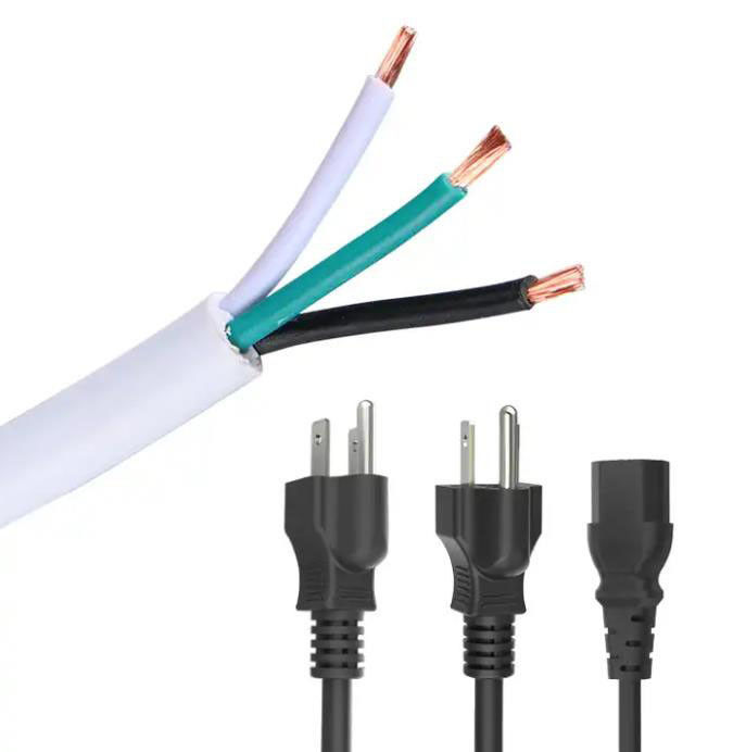 300V اليابان AC أسلاك الكهرباء ثلاثة التوصيل 3 النوى تمديد كابل الطاقة 18 Awg