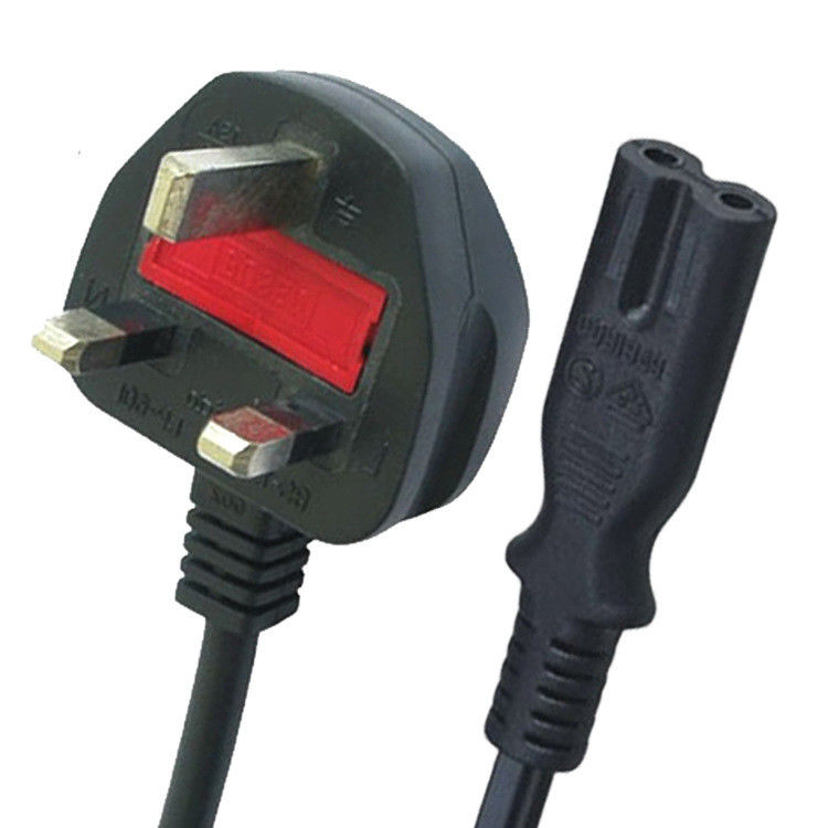 IEC UK AC أسلاك الكهرباء 1.5M 3 Prong Plug Mains Lead Cable 5Ft