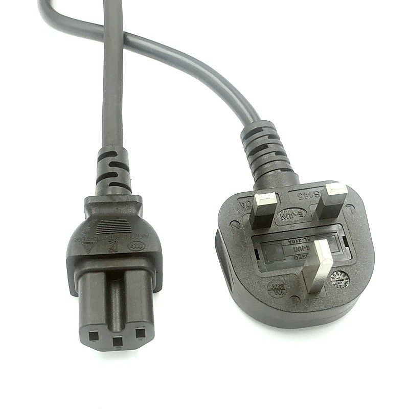 IEC UK AC أسلاك الكهرباء 1.5M 3 Prong Plug Mains Lead Cable 5Ft
