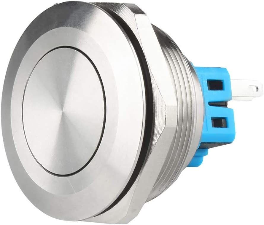 مفتاح تشغيل وإيقاف تشغيل معدني بأزرار ضغط مقاس 30 مم، نوع حلقة مضيئة LED