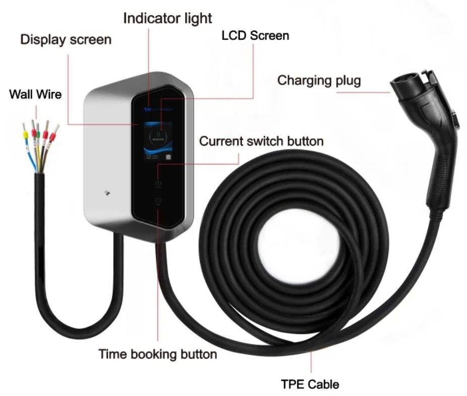 7 كيلوواط 9 كيلوواط 11 كيلوواط 2.4 شاشة LCD ملونة حائط EV شاحنات Ip54 110-240V