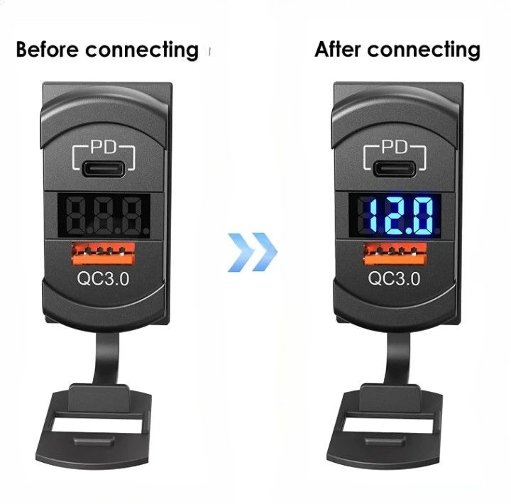 12 فولت 24 فولت USB شاحن روكر مفتاح شحن سريع سوكيت مقاوم للماء سريع مزدوج Pd Qc3.0 للسيارات قارب