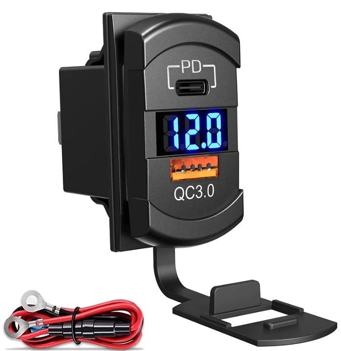 12 فولت 24 فولت USB شاحن روكر مفتاح شحن سريع سوكيت مقاوم للماء سريع مزدوج Pd Qc3.0 للسيارات قارب