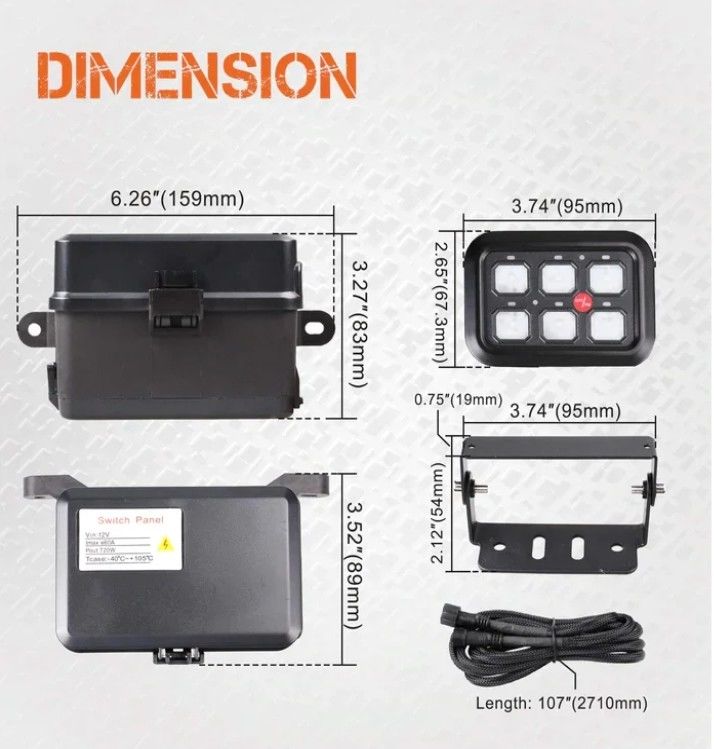 6 عصابة 12 فولت LED Switch Panel RGB Kit تلقائي قابل للتخفيف Universal Light Bar Controller مع APP