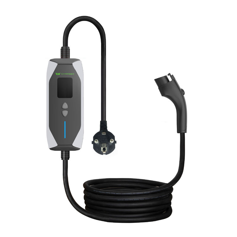 7KW شاحن الطوارئ المحمولة EV 0.96 بوصة نوع 2 شاحن EV الطاقة الجديدة