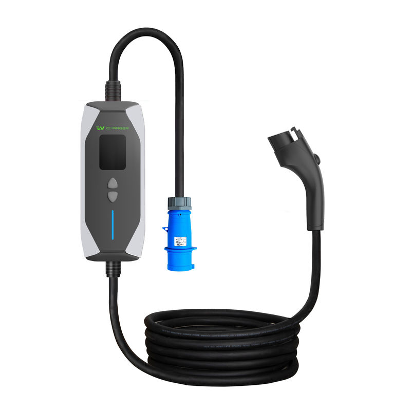7KW شاحن الطوارئ المحمولة EV 0.96 بوصة نوع 2 شاحن EV الطاقة الجديدة
