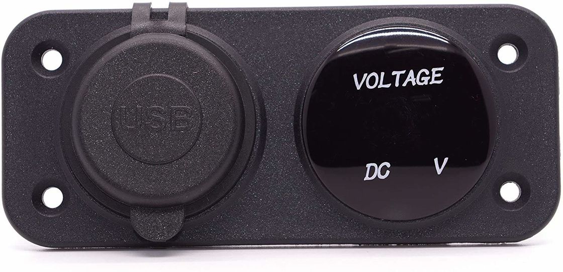DC 12V 24V LED رقمي فولتميتر USB مزدوج منفذ منفذ الطاقة 3.1A شاحن