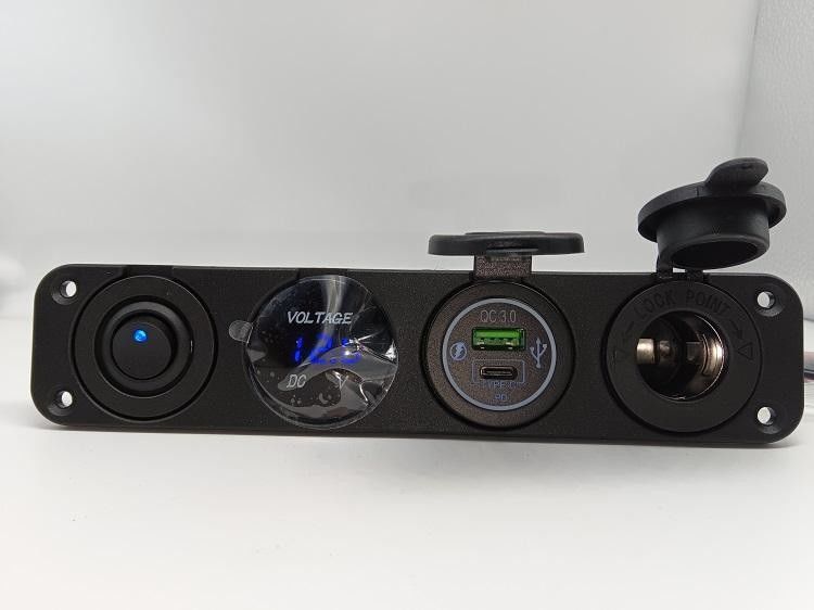4 في 1 فولتميتر السيارات مزدوج USB 12 فولت سيجارة سيارات مصباح عداد التوتر مع مفتاح