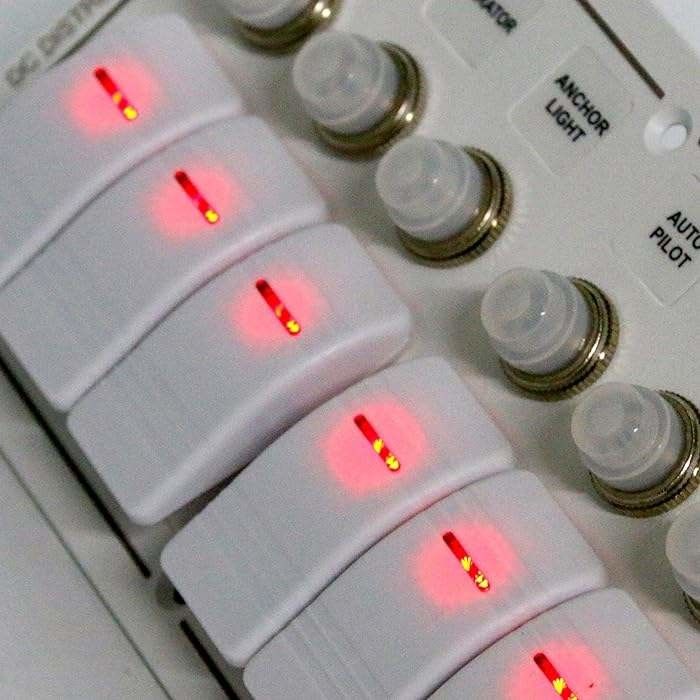 12-24 فولت 6 غنغ قارب تحويل لوحة الزرقاء LED الدوار على وإيقاف مفصل الدوائر الاختياري