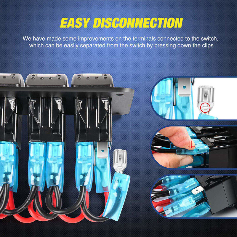 DC12V 24V 3 Gang Red LED Light Rocker صندوق لوحة التبديل مع شاحن USB مزدوج 4.8A
