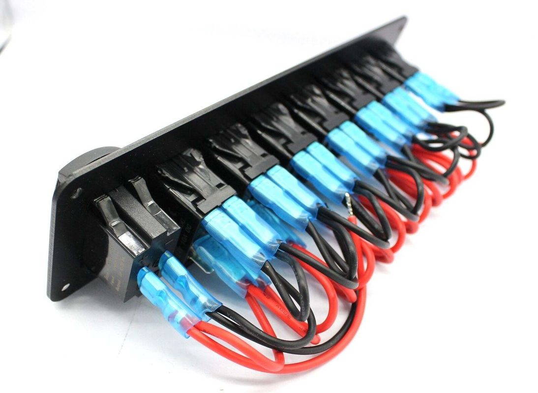 لوحة التبديل DC 12V 7 Gang Rocker مع 4.8 Amp مزدوج شاحن USB LED
