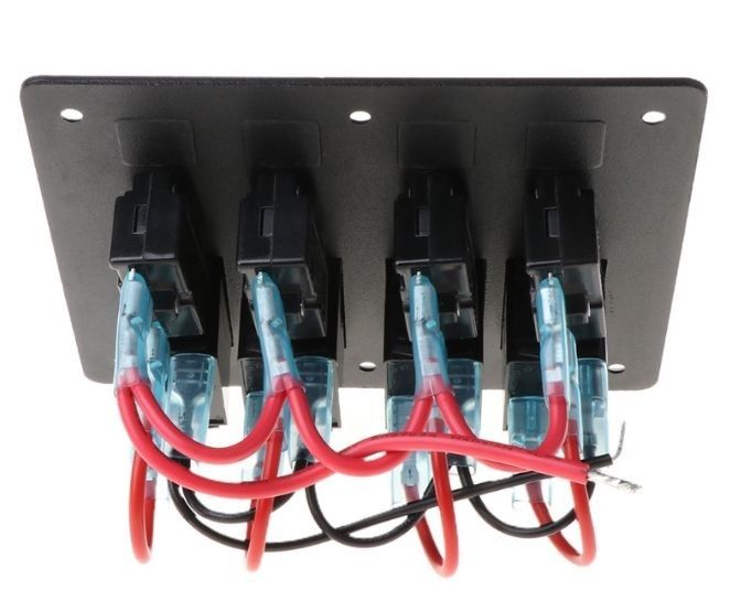 لوحة التبديل DC 12V 6 Gang Rocker مع إضاءة LED حمراء للسيارة القارب
