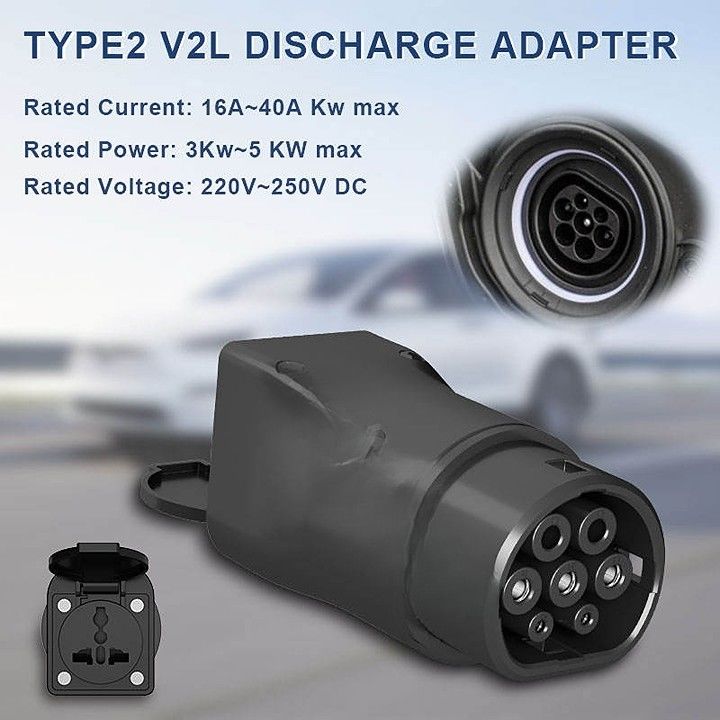 V2l Connector Ev Discharge Discharge V2l المركبة إلى تحميل نوع 2 V2L Adapter