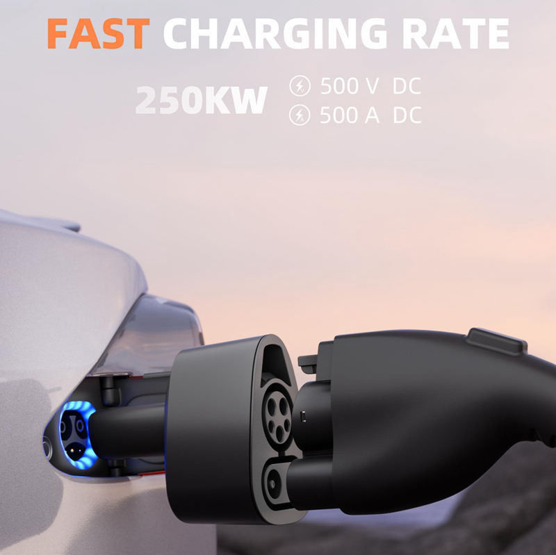 شحن سريع DC J1772 CCS1 إلى محول شحن تيسلا EV لنموذج تيسلا S / X / 3 / Y